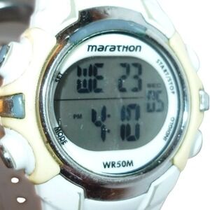 Timex Marathon Digital Sports Watch Tan White Indiglo WR50M T5K466